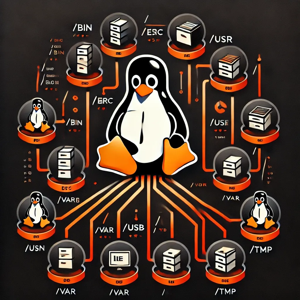 linux dizin yapısının şeması