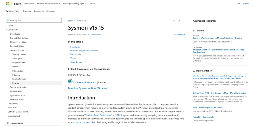 sysmon kurulum 