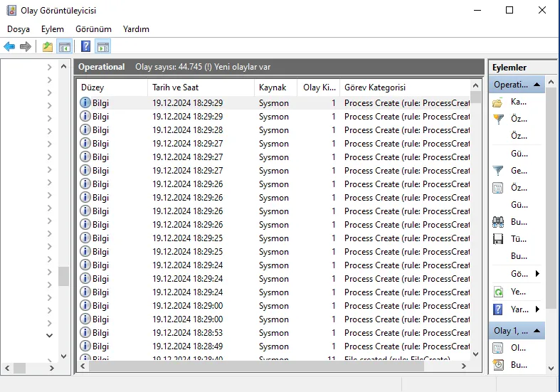 sysmon logları